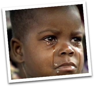 African boy crying. You can help.