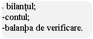 Rounded Rectangle: - bilantul;
-contul;
-balanta de verificare.
