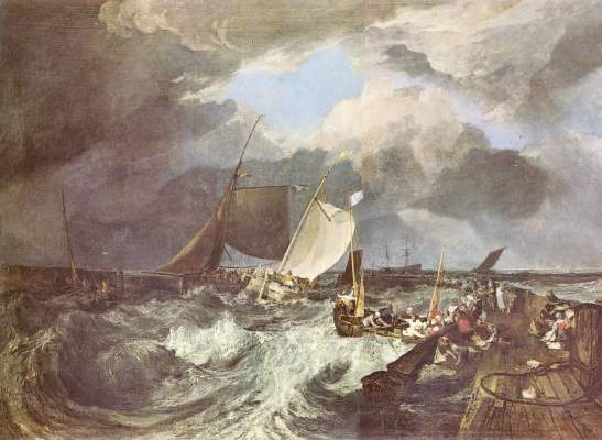 [Turner Print, Poster - Calais Pier, French Poissards preparing for Sea: an English Packet Arriving]