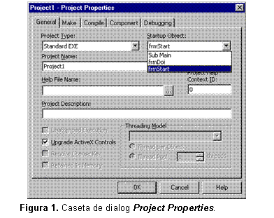 Text Box: 
Figura 1. Caseta de dialog Project Properties.
