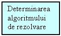 Text Box: Determinarea 
algoritmului 
de rezolvare
