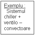 Text Box: Exemplu :
  Sistemul
chiller + ventilo -
convectoare 
