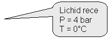 Rounded Rectangular Callout: Lichid rece
P = 4 bar
T = 0C
