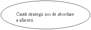 Oval: Cauta strategii noi de abordare a afacerii. 
