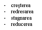 Text Box: -	cresterea
-	redresarea
-	stagnarea
-	reducerea
