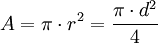 A = pi cdot r^2 = frac 