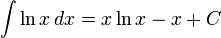 int ln ,dx = x ln  - x + C