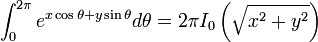 int_^ e^ d theta = 2 pi I_ left( sqrt right)